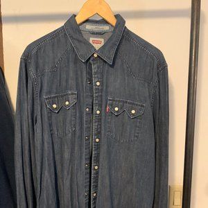 Mens Vintage Levi's Denim Button Up Shirt